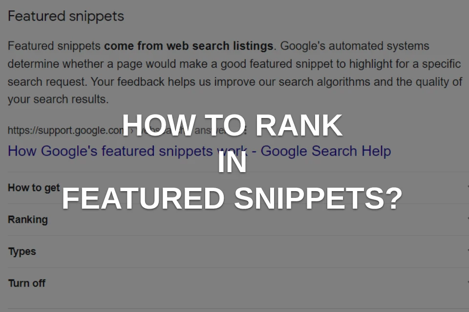 how to rank in featured snippets