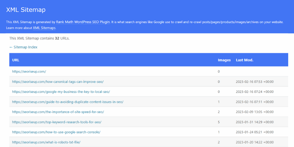 sitemap seo